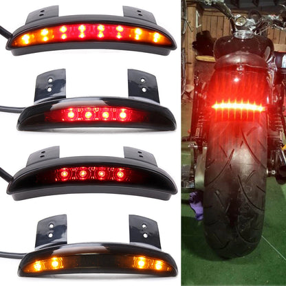 LED Fender Brake Turn Signal Tail Light For Harley Dyna Super Wide Glide Softail