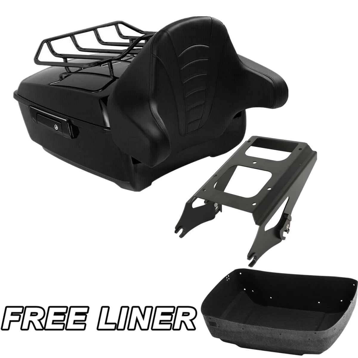 King Trunk Rack Pad Fit For Harley Touring Road Glide 2009-13 12 Black