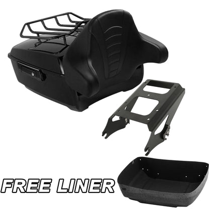 King Trunk Rack Pad Fit For Harley Touring Road Glide 2009-13 12 Black
