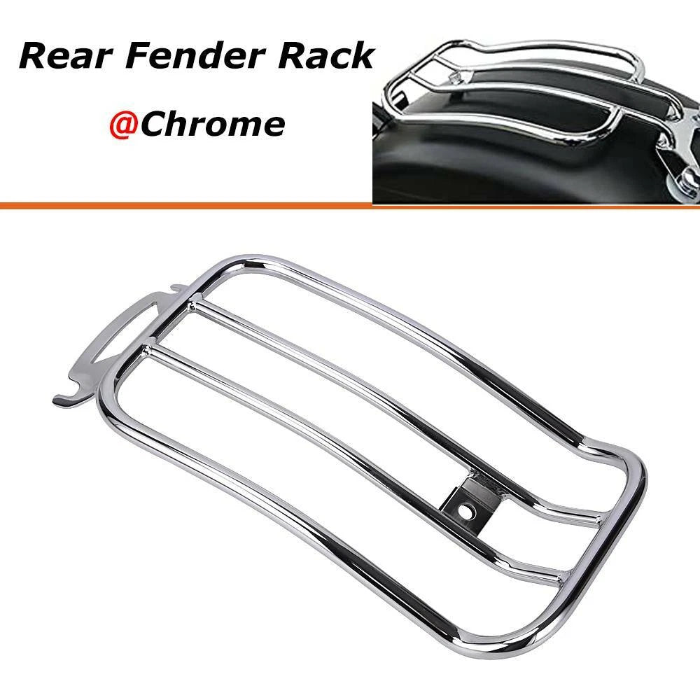 Chrome Solo Seat Luggage Rear Fender Rack For Harley Touring FLHT FLHR 1997-2015
