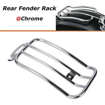 Chrome Solo Seat Luggage Rear Fender Rack For Harley Touring FLHT FLHR 1997-2015