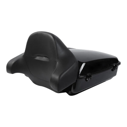 Black Chopped Trunk Backrest Mount Rack For Harley Touring Road Glide King 97-08