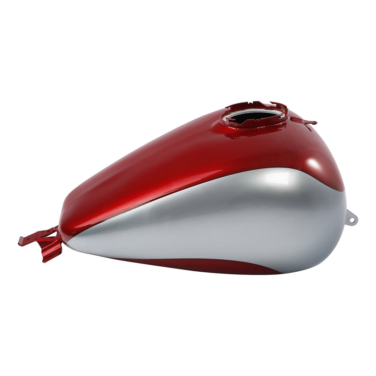 6 Gallon Fuel Gas Tank For Harley Touring Street Glide 08+ Red/Barracuda Silver