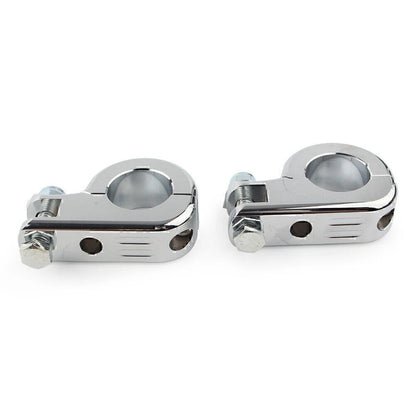 US 1.25" Highway Foot Peg Mounting P Clamps for Harley Dyna Engine Bars Chrome