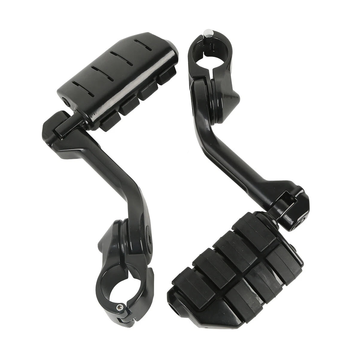 1-1/4" Highway Engine Guard Long Angled Foot Pegs Mount Fit For Harley Glide US