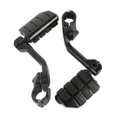 1-1/4" Highway Engine Guard Long Angled Foot Pegs Mount Fit For Harley Glide US