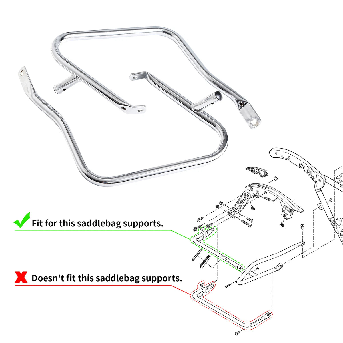 Chrome Hard Saddlebags Guard Bracket Fit For Harley Road King Glide 2014-2023 19