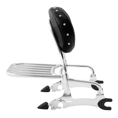 Chrome 12" Backrest Sissy Bar Luggage Rack For Indian Chief Dark Horse 14-18 15