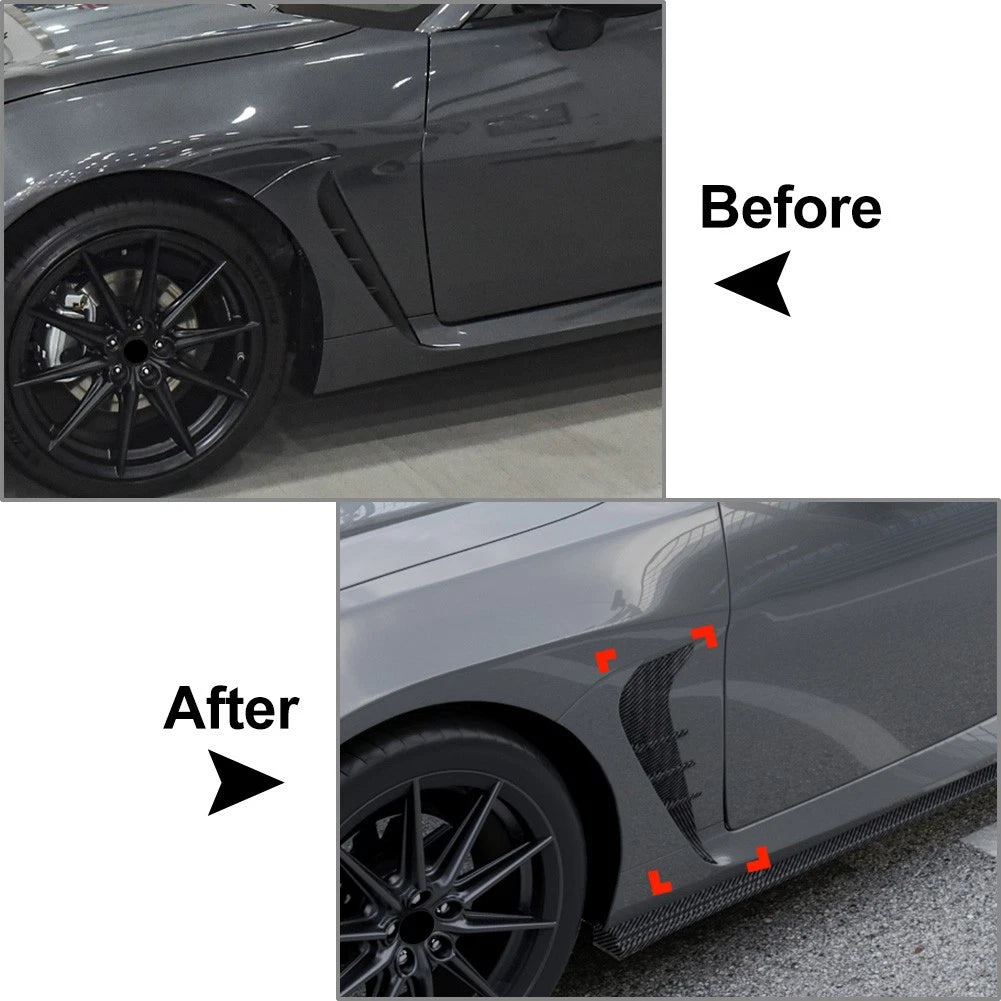 Glossy BLK Side Fender Vent Air Wing Cover For Subaru BRZ For Toyota GR86 22-24