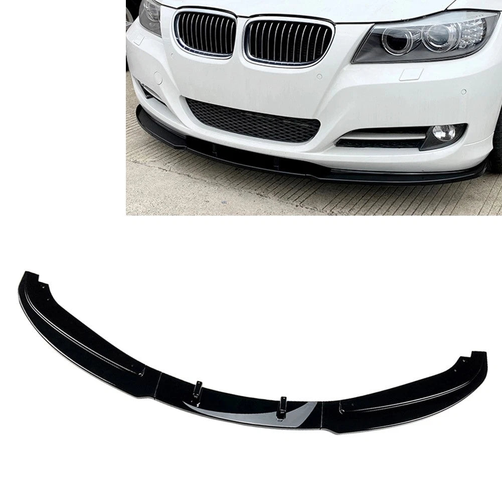 Front Bumper Spoiler Lip For BMW 3 Series E90 4-Door Sedan 2009-12 Bright Black