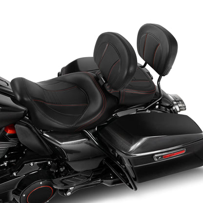 Driver Passenger Seat & Backrest Pad Fit For Harley Touring Road King 2009-2023