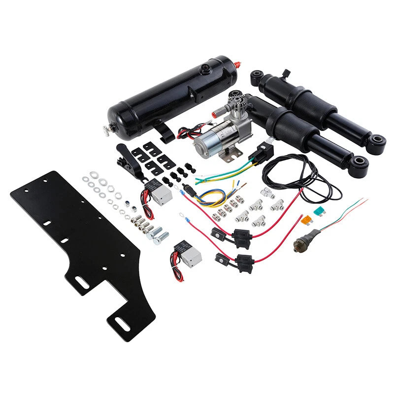 Front Air Ride Lowering Kit & Rear Suspension Tank Fit For Harley Touring 14-24