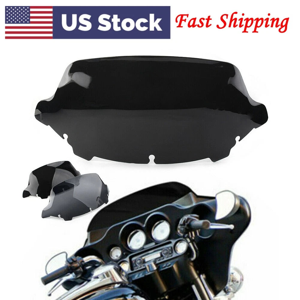 10"  Wave Windshield For Harley Touring Street Electra Tri Glide 2014 - 2021