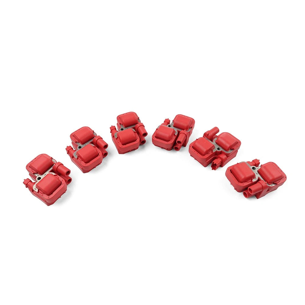 6x Ignition Coil Pack UF359 For Benz E320 ML320 C280 C240 S430 SL500 CLK320 Red