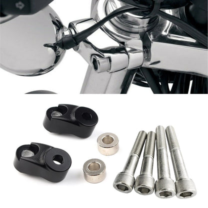 Black Short Front Turn Signal Mounts 39mm 49mm Forks for Harley Sportster FXR