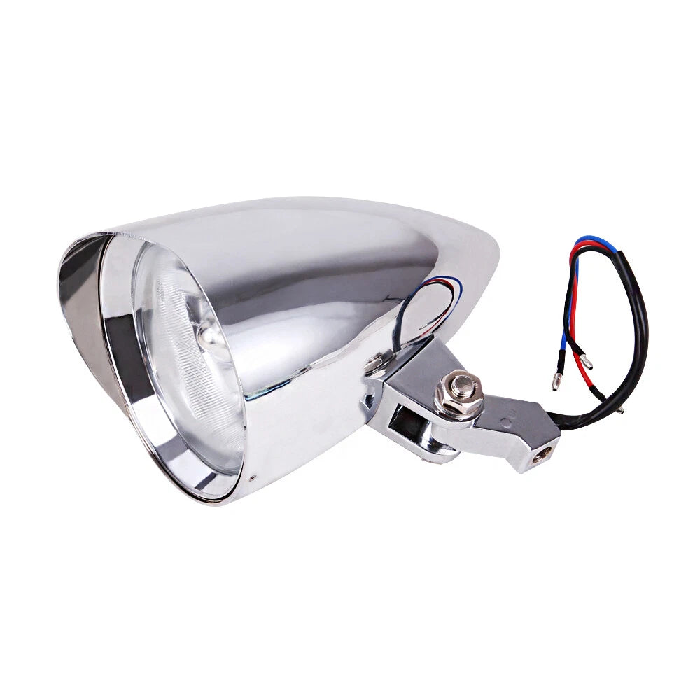 Chrome Bullet Headlight Assembly For Harley Sportster XL Softail Bobber Chopper