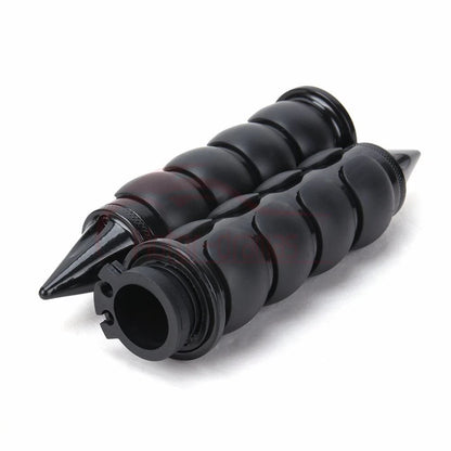 Black Cushion Motorcycle 1" INCH Spike Hand Grips Handlebar Throttle For Harley