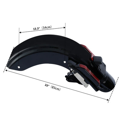 4" Extended Hard Saddlebags &Rear Fender Fit For Harley Touring Glide 2014-24 23