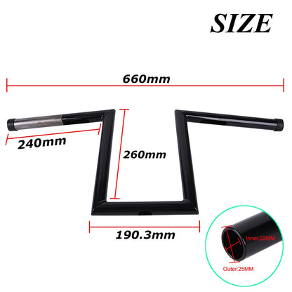 Motorcycle 1" Inch 25mm Handlebars Z Bar Drag Bar For Harley Yamaha Suzuki Honda