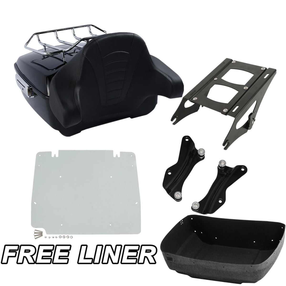 King Trunk Pad Mount Rack Base Plate Docking Kit For Harley Touring 2014-25