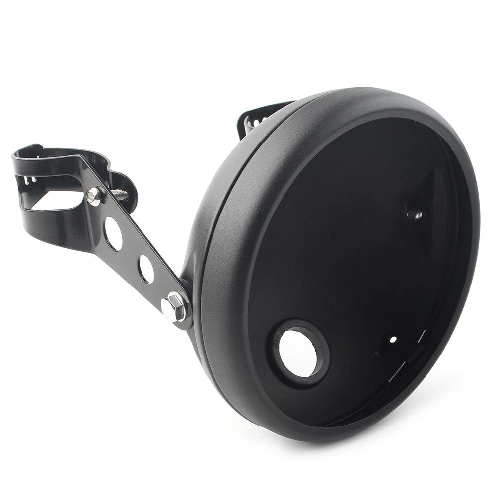 Motorcycle Matte Black Headlight 7-Inch Retro  LED Headlight Shell For Harley