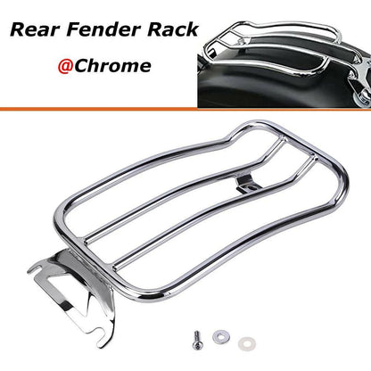 Chrome Solo Seat Luggage Rear Fender Rack For Harley Touring FLHT FLHR 1997-2015