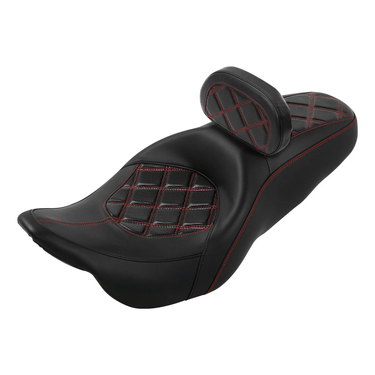 Black Driver Passenger Seat Rider Backrest Pad For Harley Electra Glide 2009-23