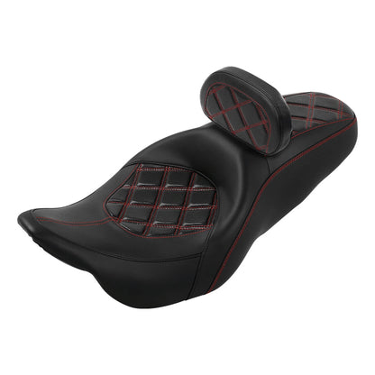 Black Driver Passenger Seat Rider Backrest Pad For Harley Electra Glide 2009-23