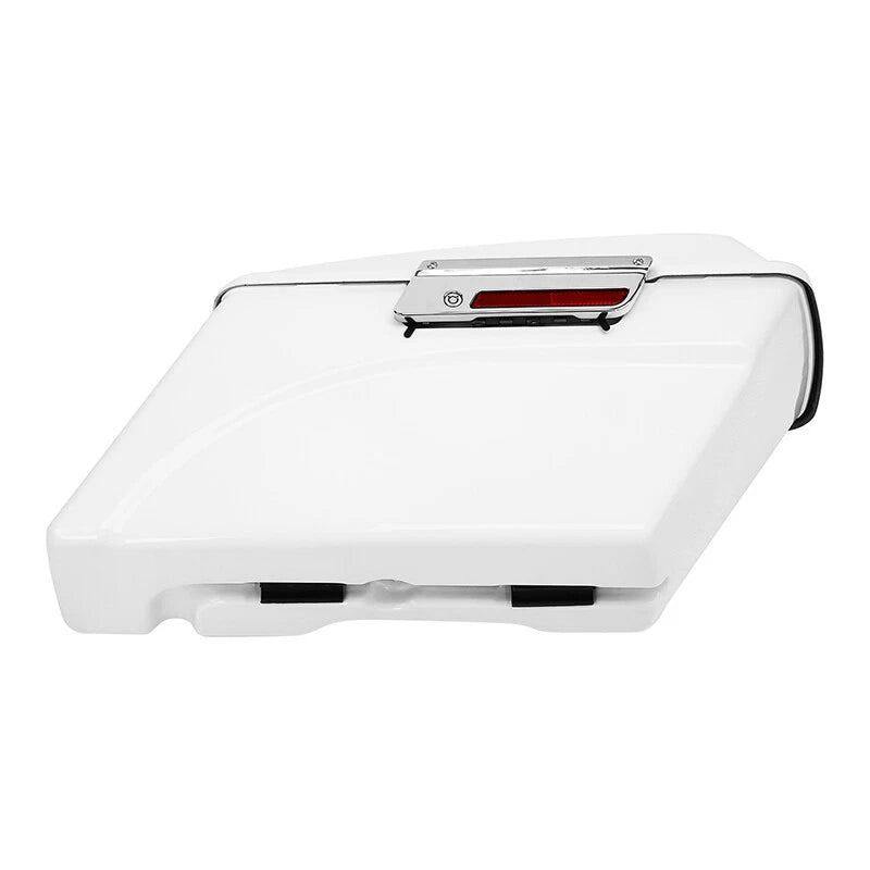 White Hard Saddlebags & Conversion Bracket For Harley Softail Fatboy FLST 84-17
