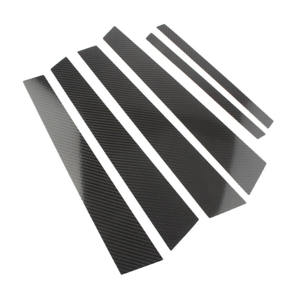 Window B Pillar Trim Cover Set Carbon Fiber Fit BMW 3 Series E46 1998-2004