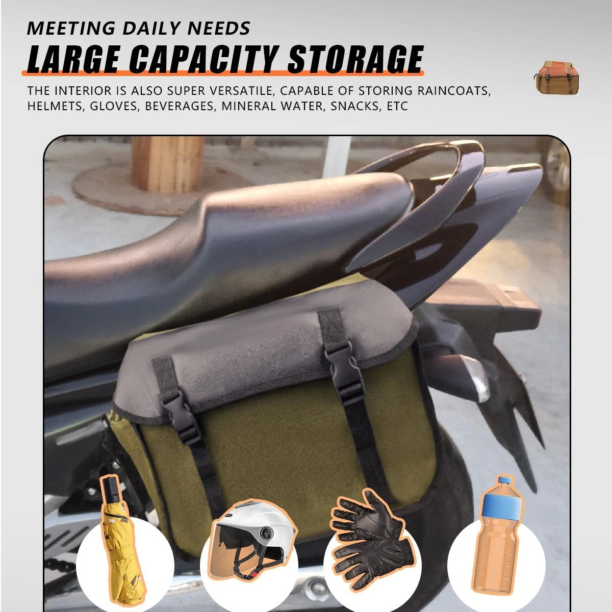 Canvas Motorcycle Side Tool Saddle Bags for Harley BMW Yamaha Honda Kawaski