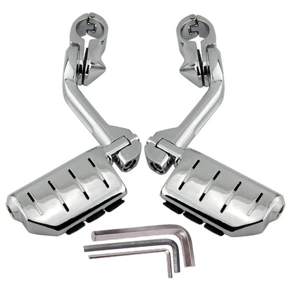 Chrome Long Highway Foot Pegs Crash Bar For Harley Cruiser Motorcycle 1-1/4"