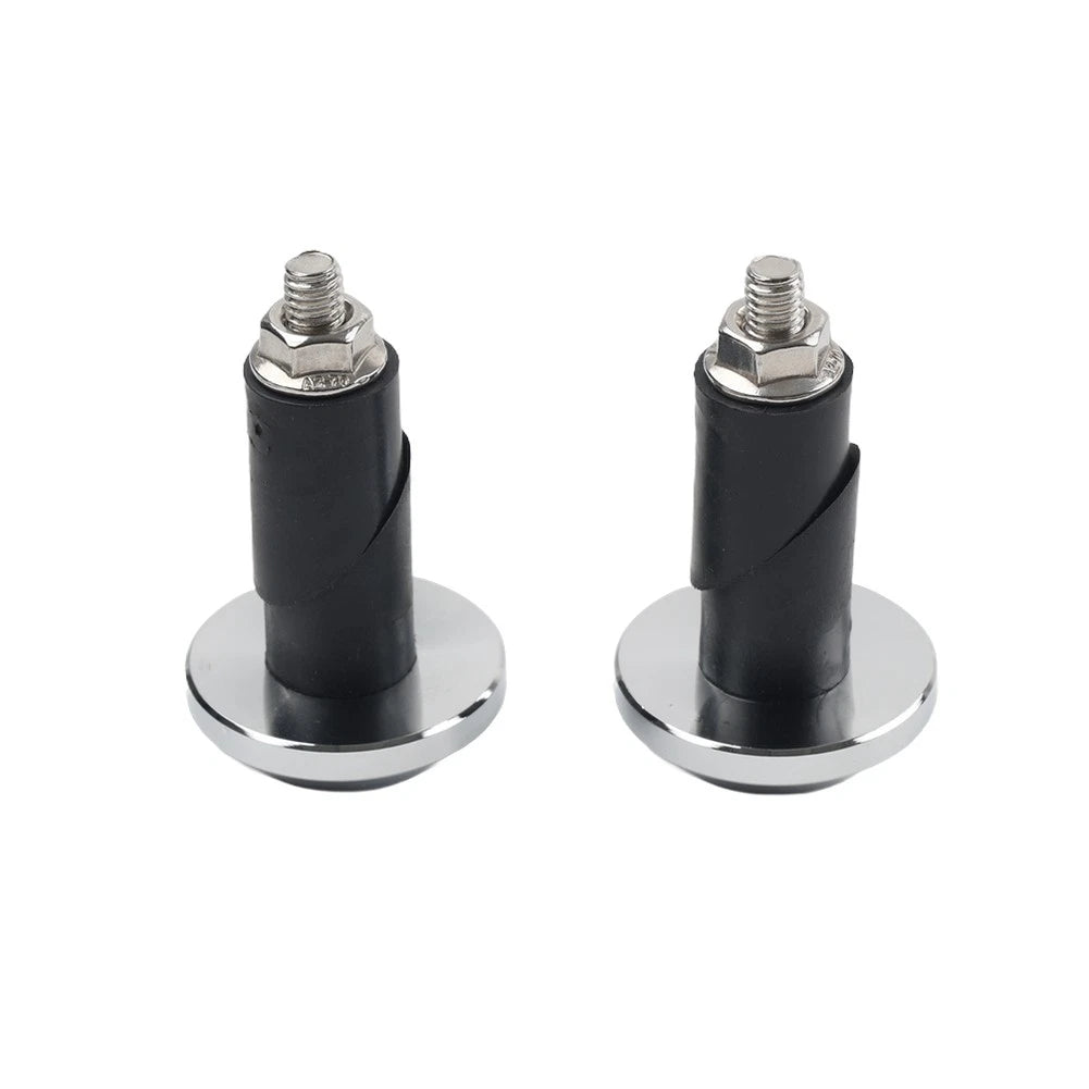 2pcs Chrome Motorcycle 7/8'' 1'' Handlebar Grips Handle Bar End Cap Silder Plug