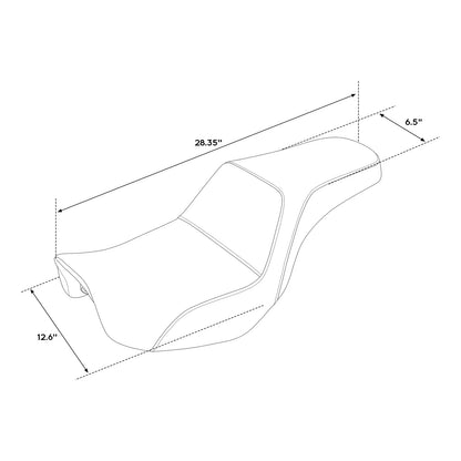 Two-Up Driver Passenger Gel Seat Fit For Harley Super Glide Custom FXDC 2006-17