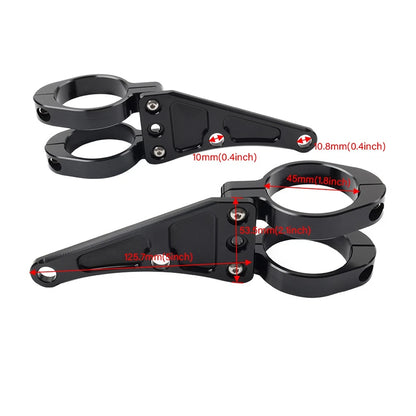 45MM Motorcycle Headlight Bracket Mount Clamp Fork Tube Holder For Harley