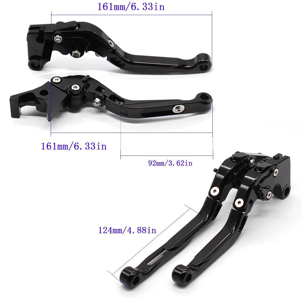 For Yamaha YFZ450 YFZ450R 2009-2020 Fold Extend Brake Clutch Levers Grips Blue