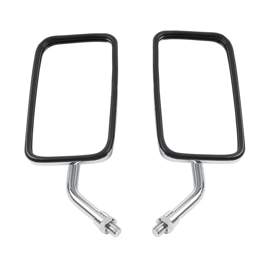 10mm Rectangle Rearview Side Mirrors Chrome For Honda Magna 700 VF700C VF750CD