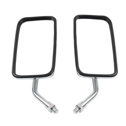 10mm Rectangle Rearview Side Mirrors Chrome For Honda Magna 700 VF700C VF750CD