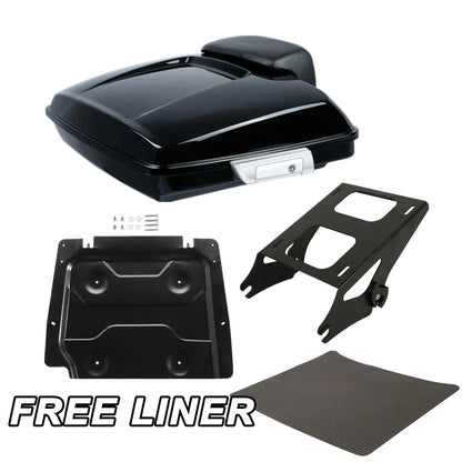 Black Razor Trunk Pad Mount Rack Base Plate Fit For Harley Electra Glide 2014-26