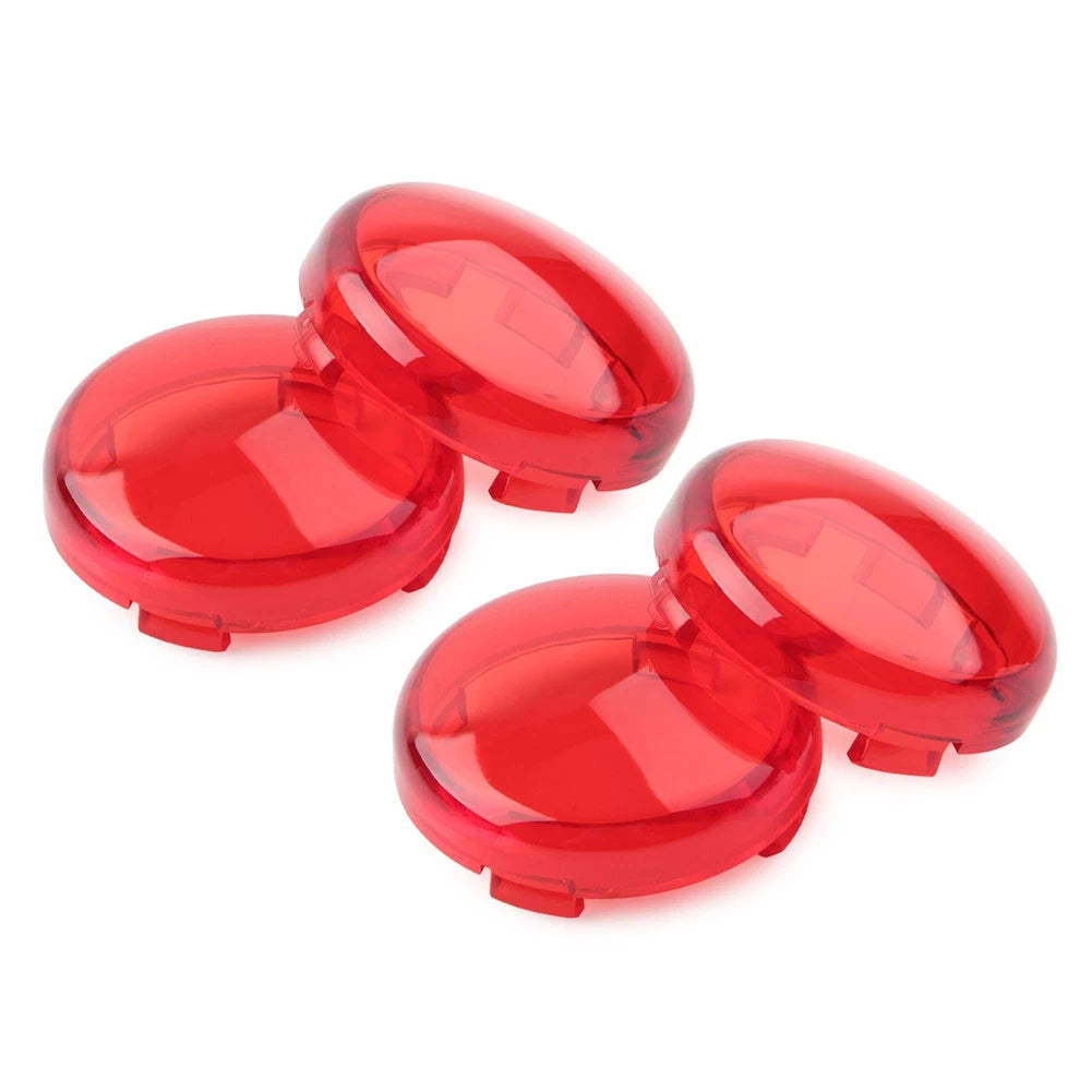 4x Turn Signal Lens Light Cover Guard Red For Harley Touring Softail Dyna Fatboy