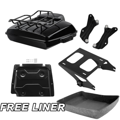 Razor Trunk Backrest Mount Rack Plate Docking For Harley Street Glide 14-25