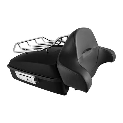 Matt Black Chopped Trunk Pad Mount Rack Fit For Harley Road Glide King 1997-2008