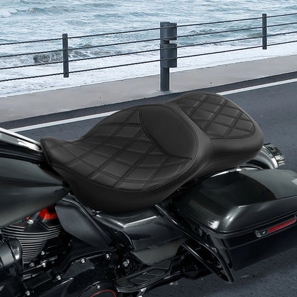 Black Driver Passenger Seat Fit For Harley Touring Road Glide King 2009-2023 10