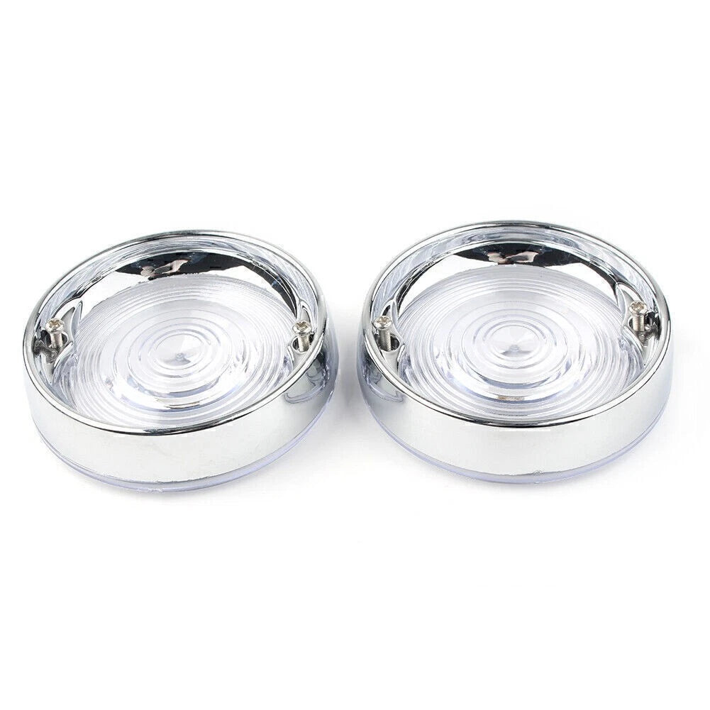 Turn Signal Bezels Visor Clear Lens Cover For Harley Touring Road Glide Chrome