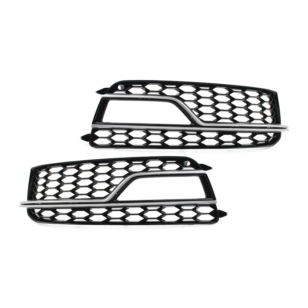 1 Pair Front Bumper Mesh Fog Light Grille Cover For Audi A5 S5 2013-2017