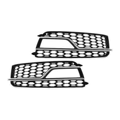 1 Pair Front Bumper Mesh Fog Light Grille Cover For Audi A5 S5 2013-2017