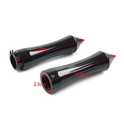 1" Spike Handlebar Grips With Throttle For Harley For Honda For Kawasaki Chrome