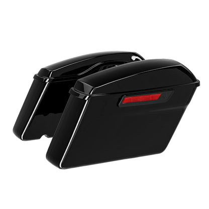 Black Hard Saddlebag LED Rear Fender Fit For Harley CVO Electra Road Glide 14-Up