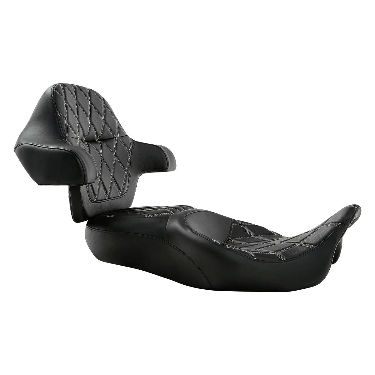 Driver Passenger Seat King Backrest Pad Fit For Harley Touring Road Glide 14-23