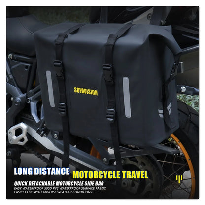 Waterproof Motorcycle Large Saddlebags 60L Side Bag Luggage For Harley Honda BMW